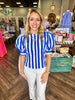 Blue and White Stripe Top
