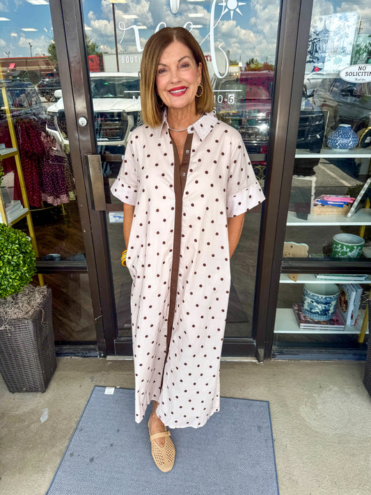 Dolly Midi Neutral Midi Dress