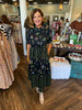 Floral Border Midi Dress