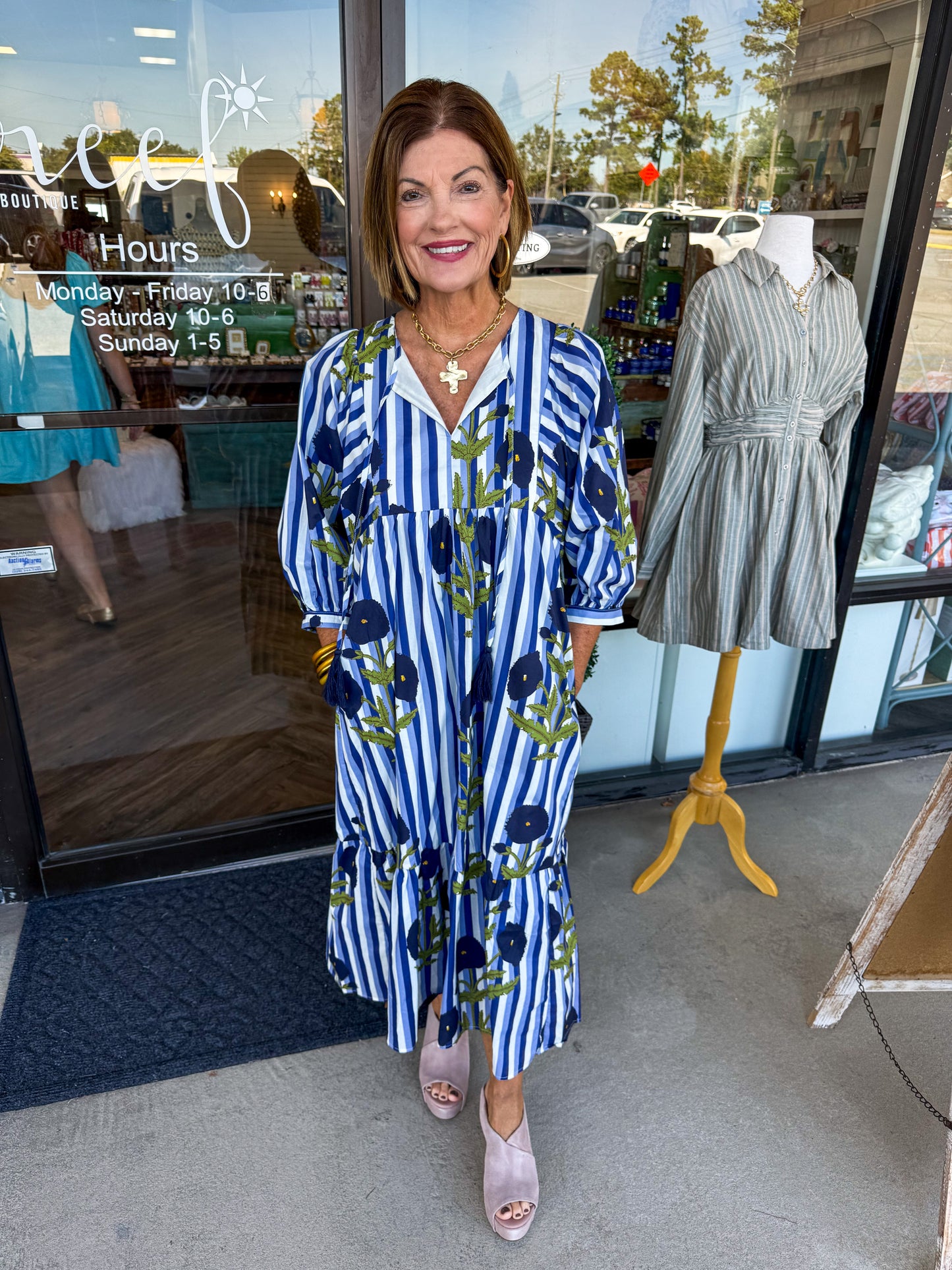 Marigold Midi Dress: Navy