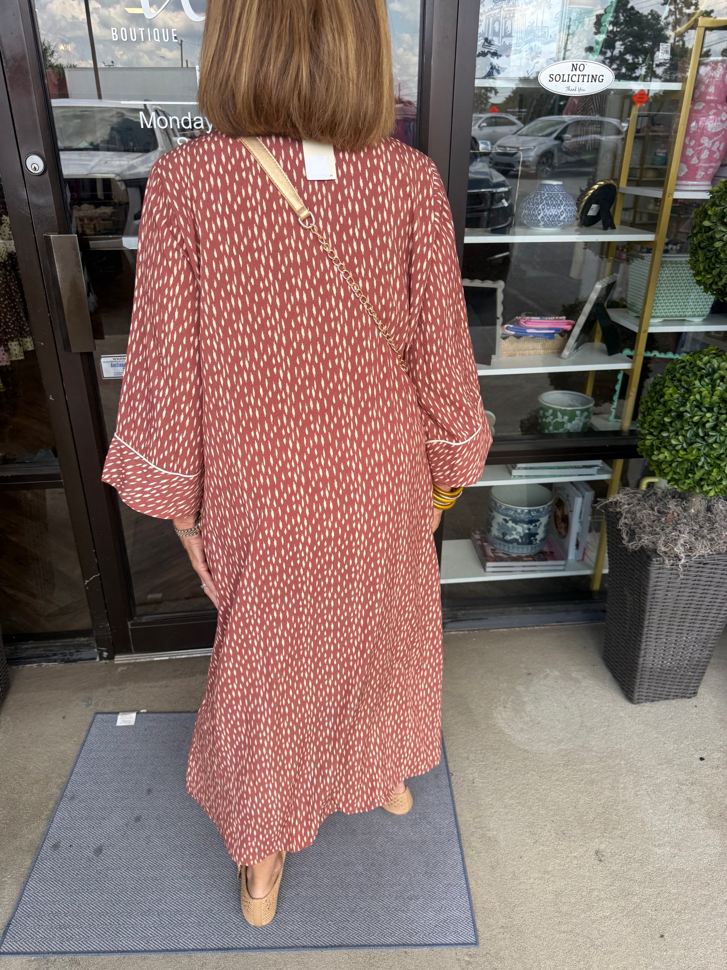 Deerly Loved Midi Dress: Marsala