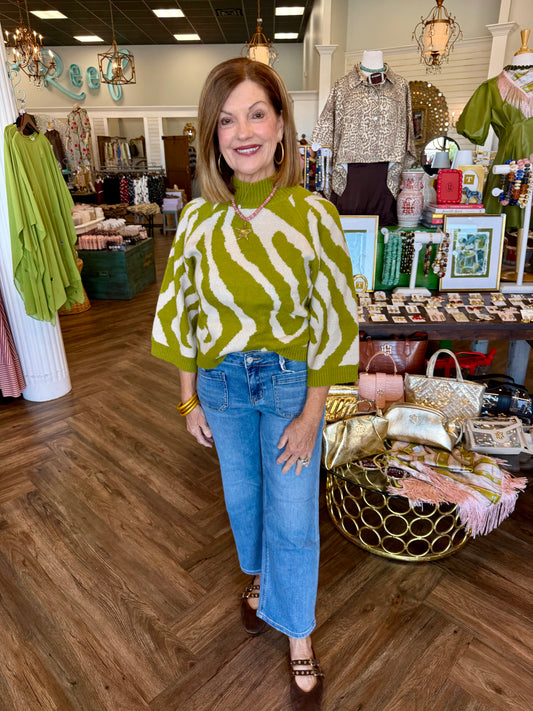 Lime Zebra Sweater