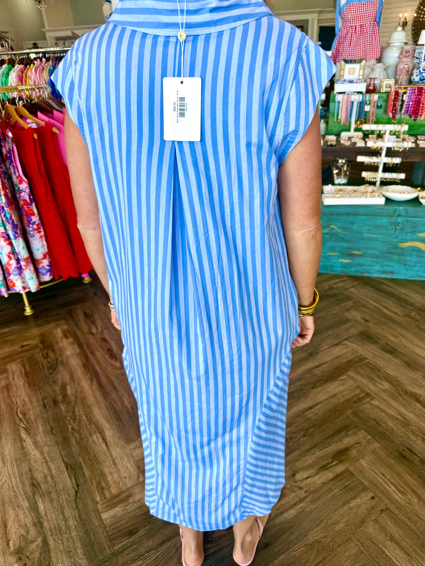 Baby Blues Stripe Midi Dress