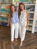 Smocked Polka Dot Tie Top: Blue