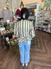 Decorative Button Striped Top