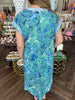 Blue Paisley Green Dress