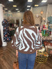 Brown and Blue Zebra Sweater