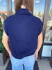 Mockneck Navy Sweater Top