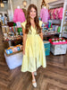Pastel Zip Midi Dress: Lemon