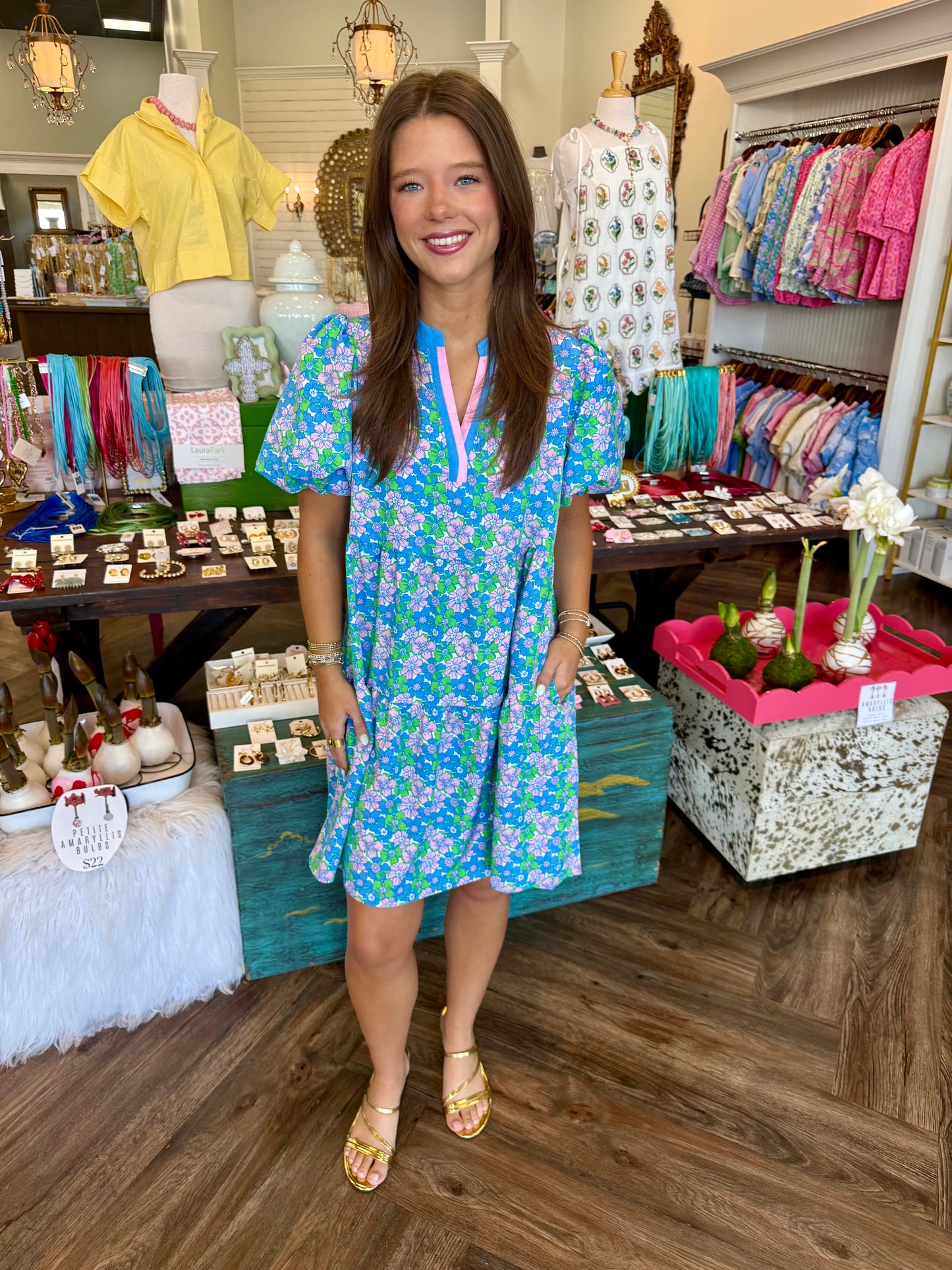 Mary Square Kinsley Mini Dress: Vintage Posies