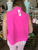 Glam Stand Collar Top: Hot Pink