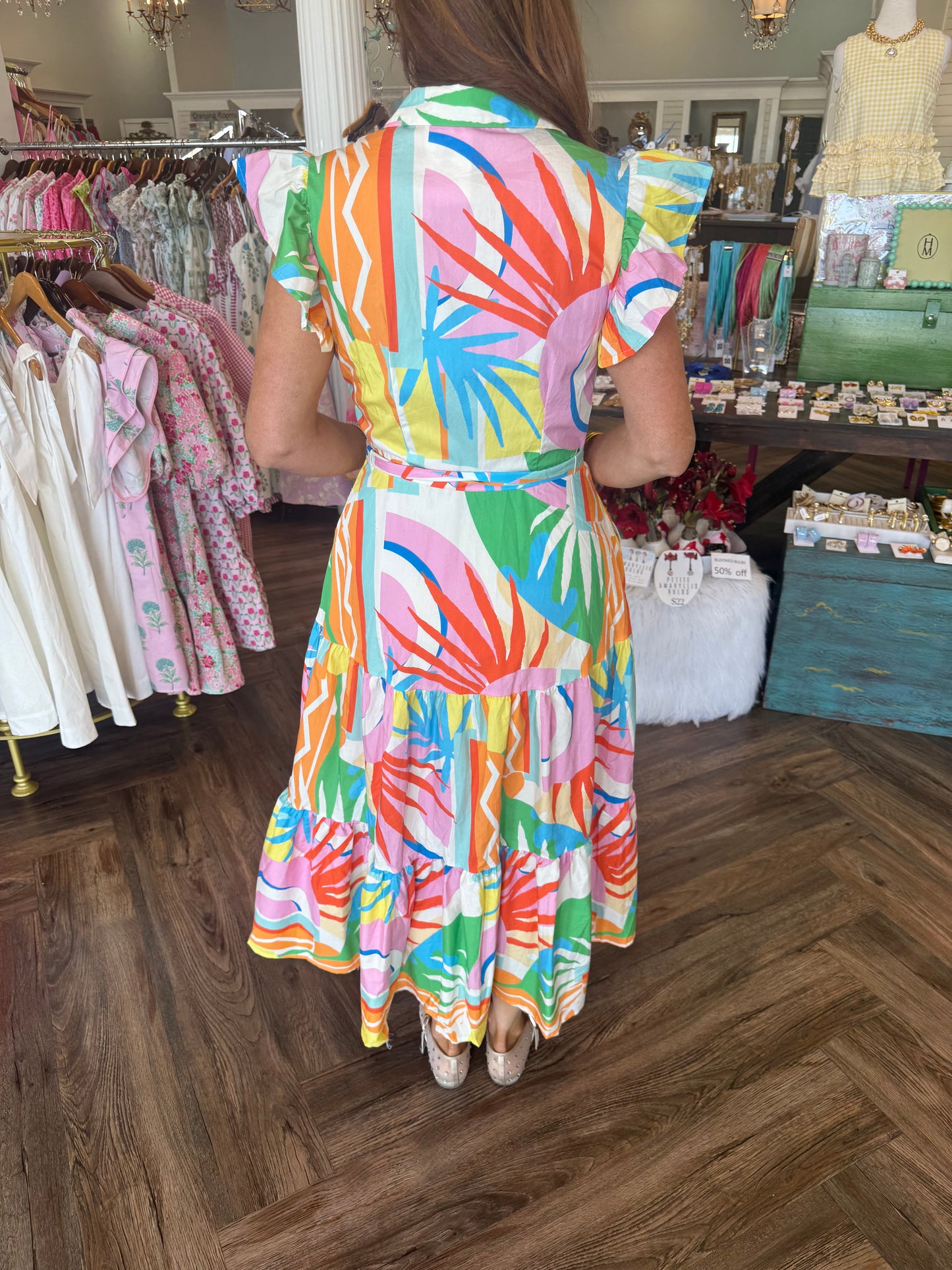 Anna Colorful Midi Dress