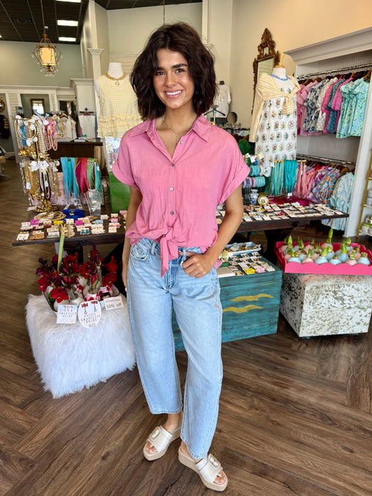 Timeless Tie Top: Pink