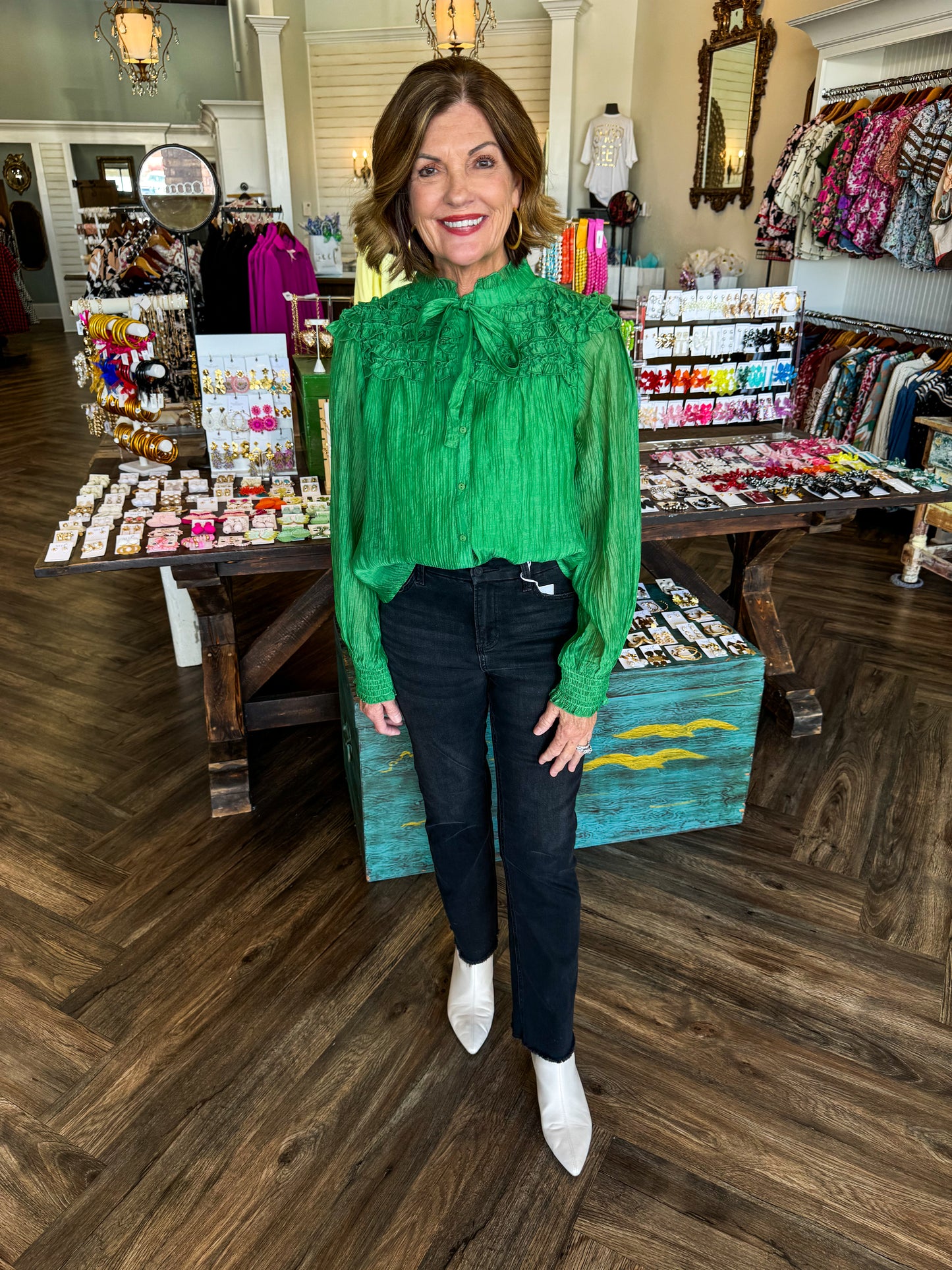 Shayla Green Blouse