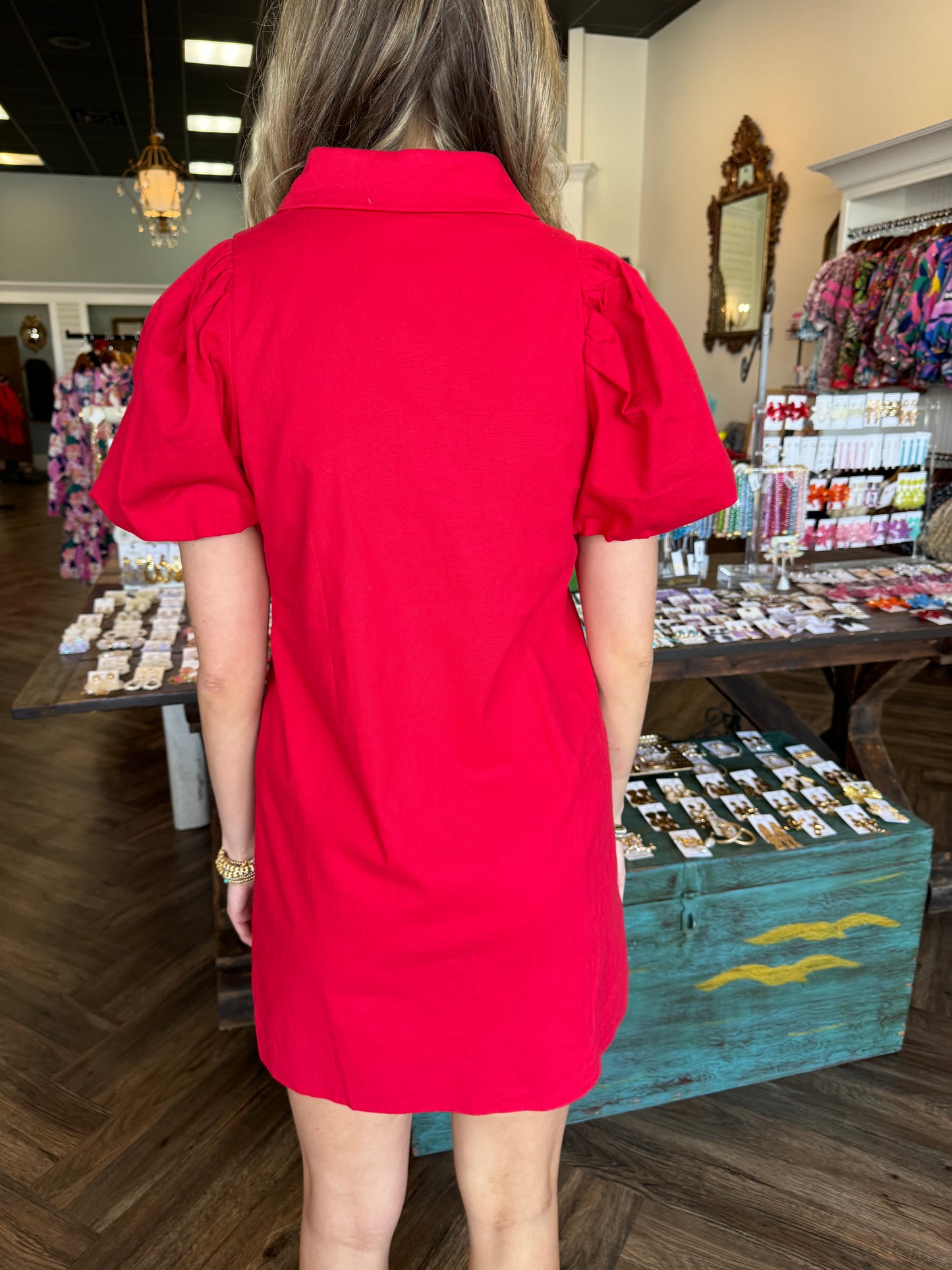 Collared Red Dress