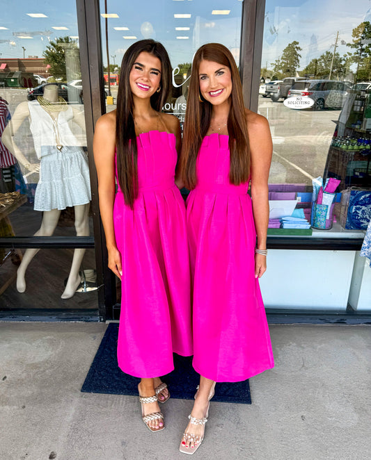 New York Pink Strapless Dress