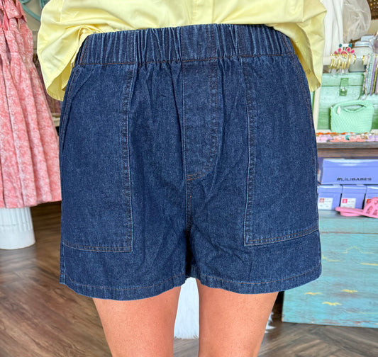 Casual Pocket Shorts: Denim