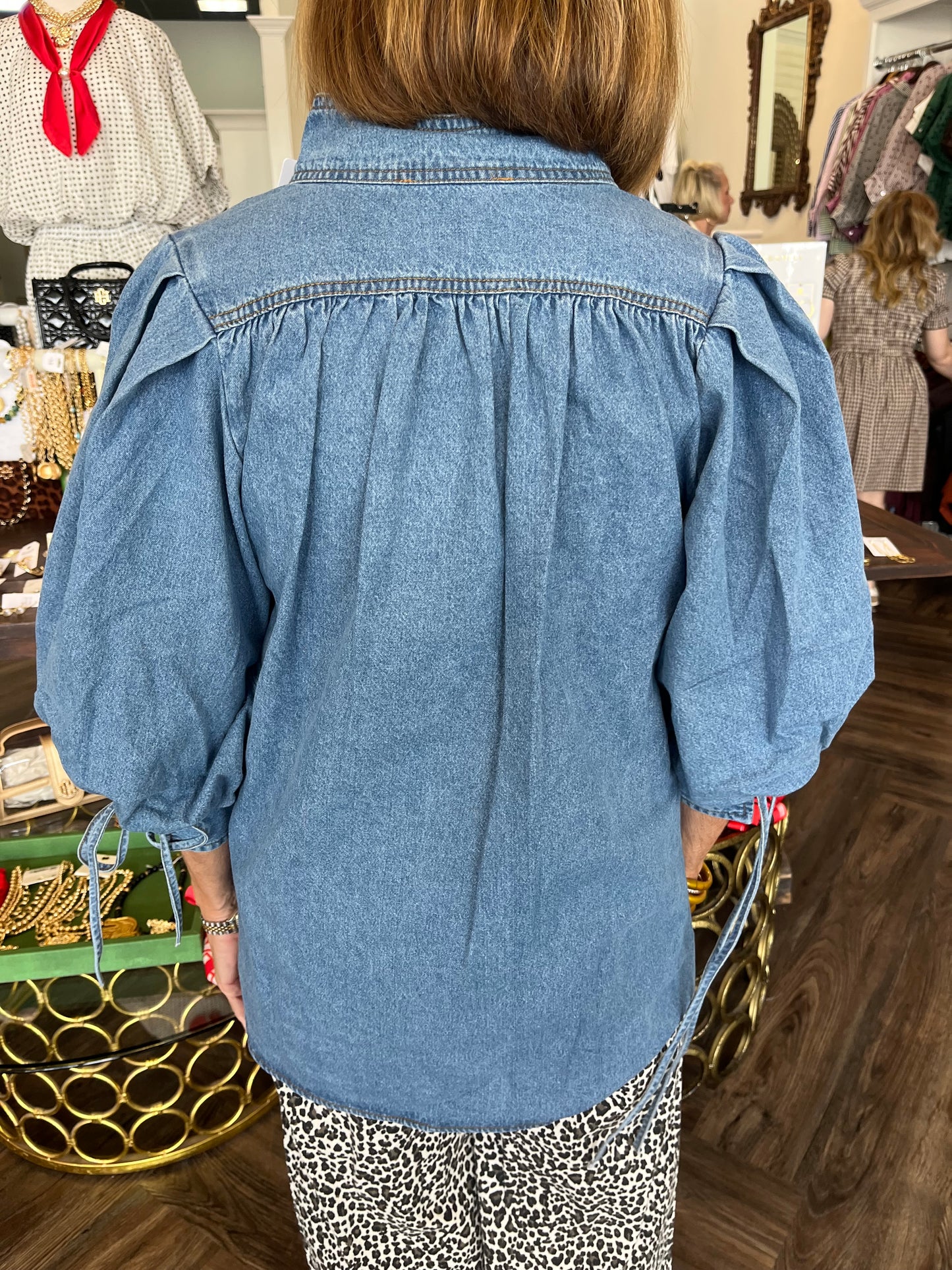 Denim and Gold Top