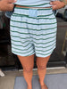 Baby Blue Striped Shorts Set