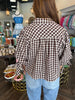 Scalloped Brown Plaid Top