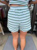 Baby Blue Striped Shorts Set