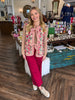 Corduroy Floral Vest: Pink