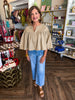 Taupe Stripe Top