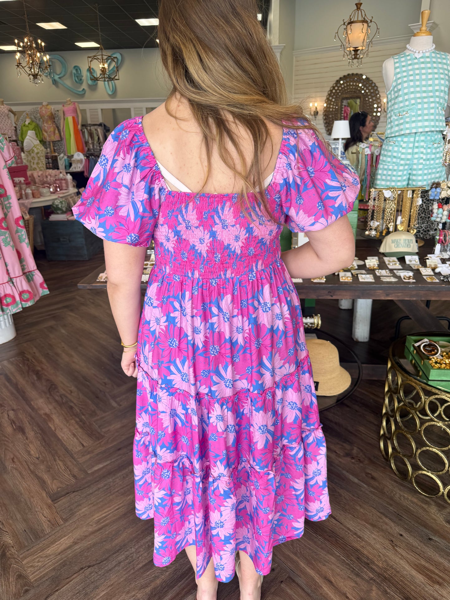 Blue Breeze Floral Midi Dress