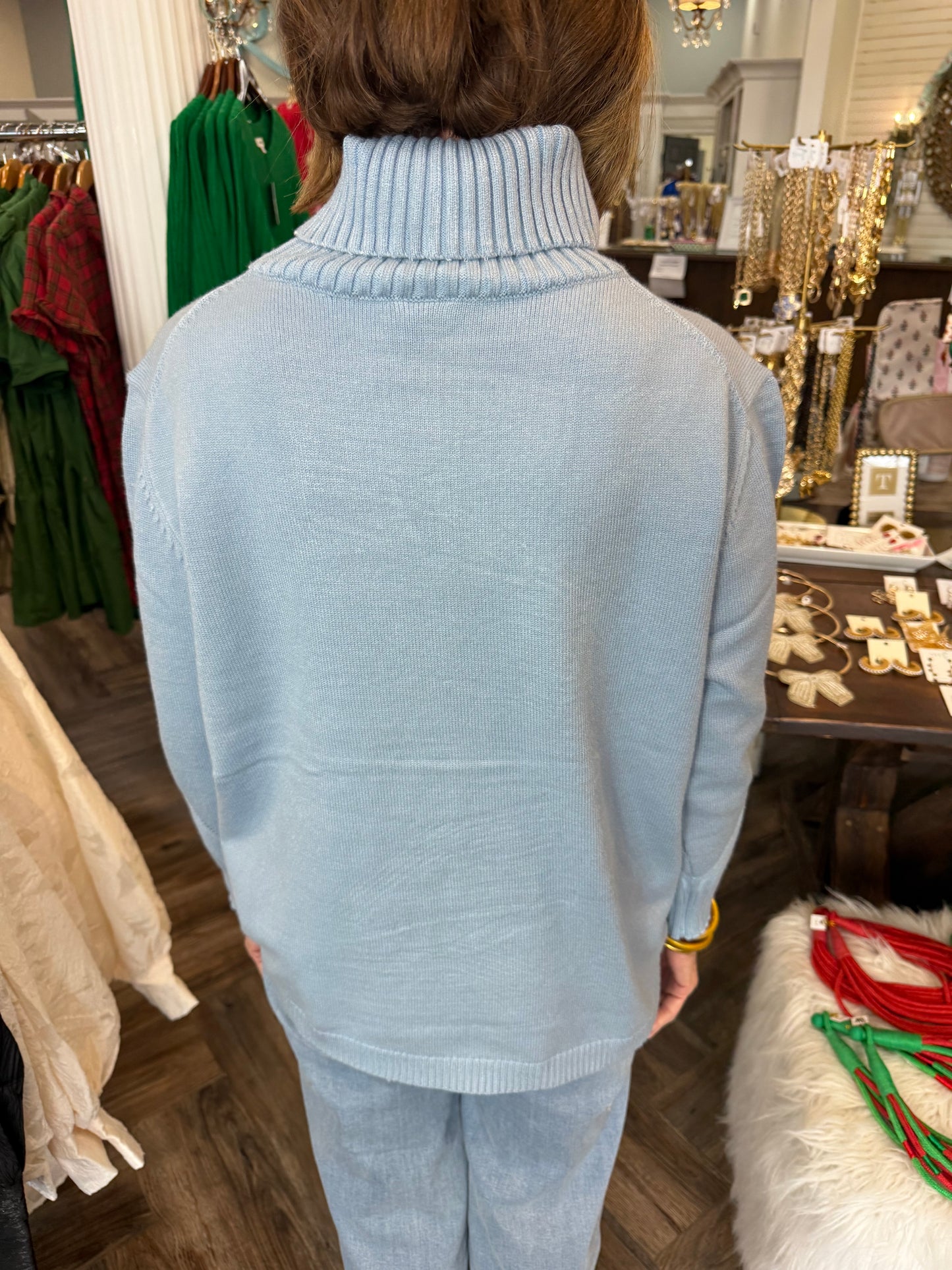Avery Turtleneck Sweater: Blue