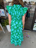 Waterlily Floral Smocked Midi Dress