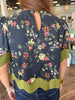 Black Floral Wave Top