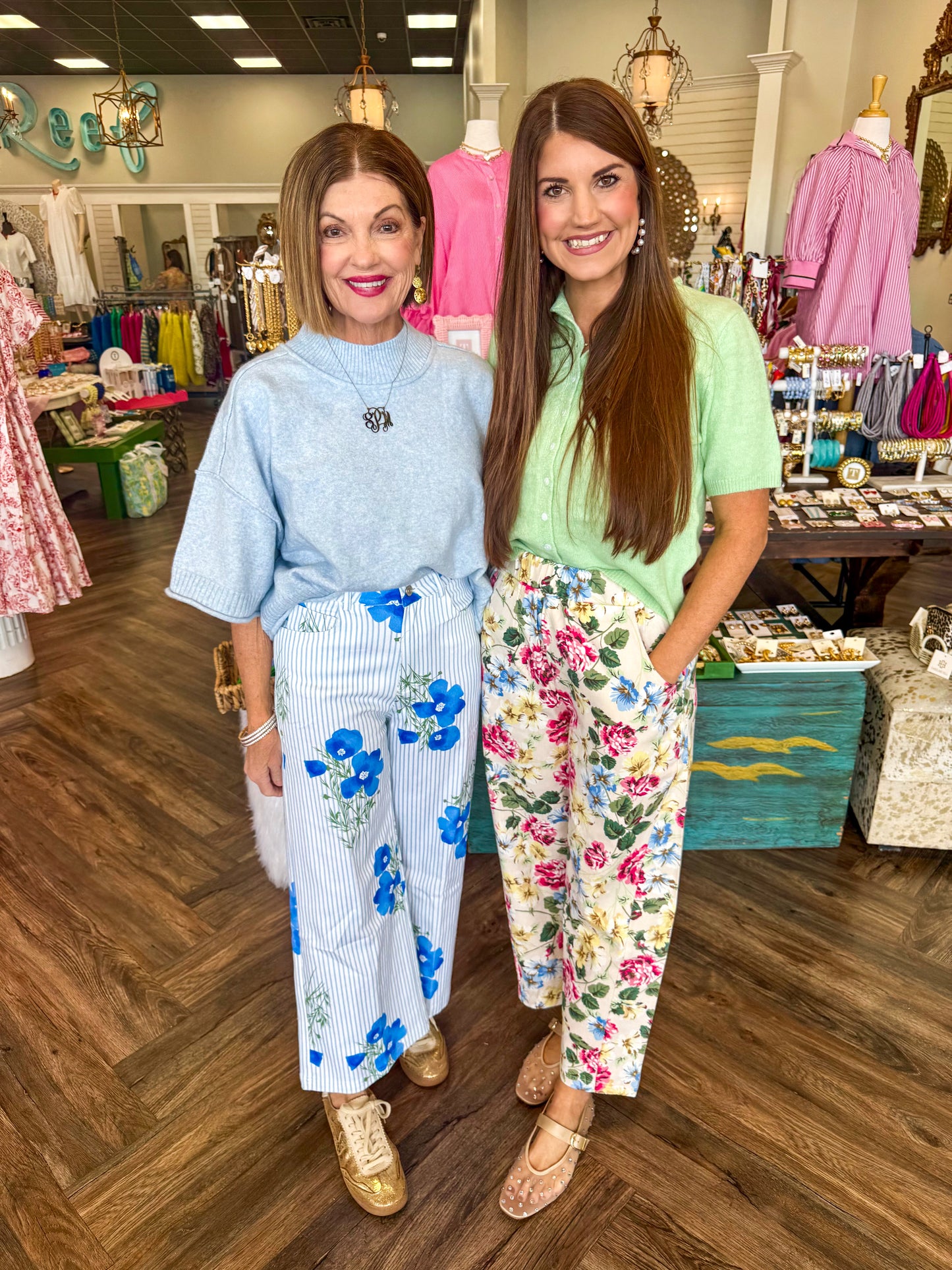 Blue Poppy Striped Pants