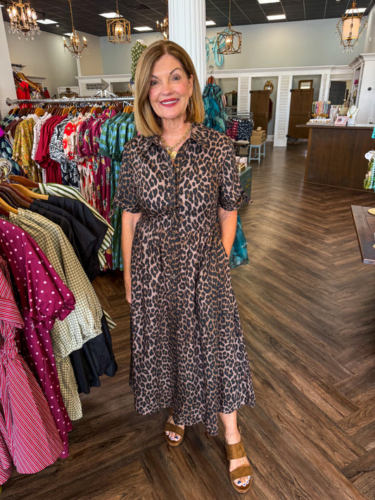 Chason Cheetah Midi Dress