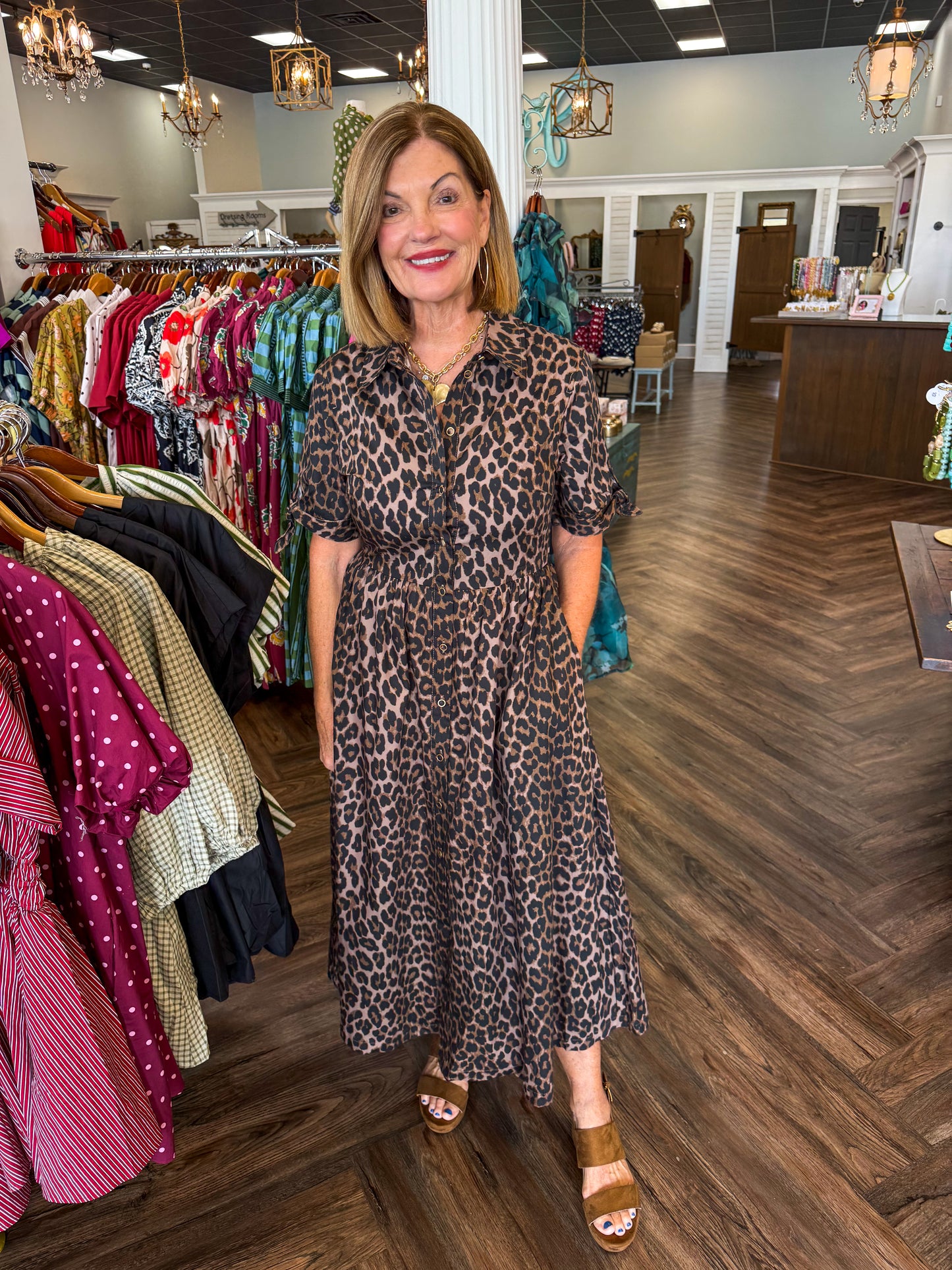 Chason Cheetah Midi Dress