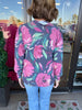 Brushed Floral Top: Magenta