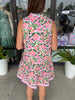 Sarah Scalloped Dress: Pink Flower