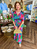 Satin Tropical Maxi Dress