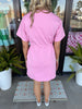 Pink Tie Waist Dress