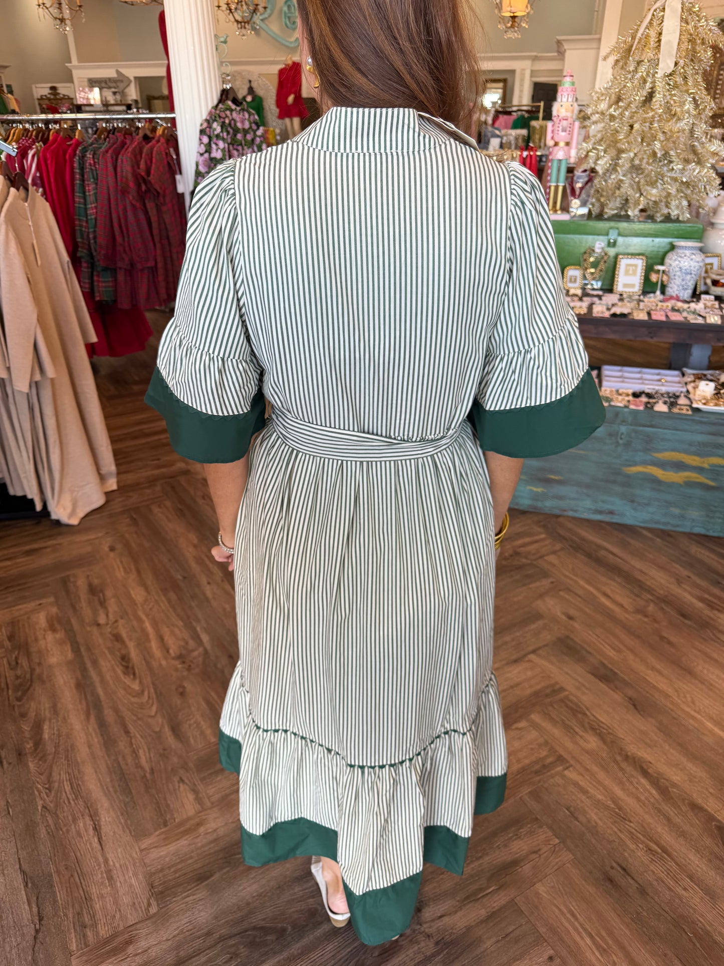 Pine Stripe Midi Dress