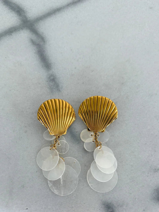 Chansutt Pearls: PEARL SEASHELL EARRINGS