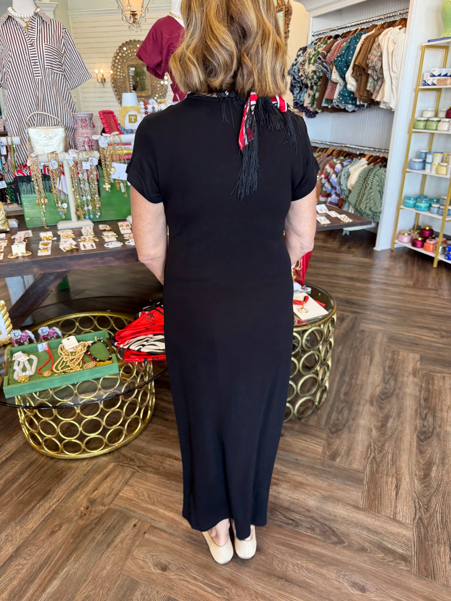 The Georgia Black Midi Dress