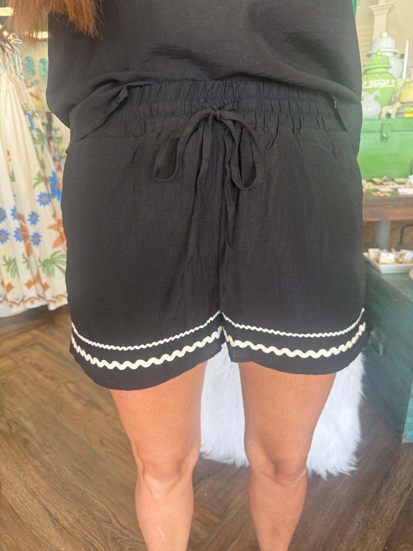 Trim Linen Set: Black