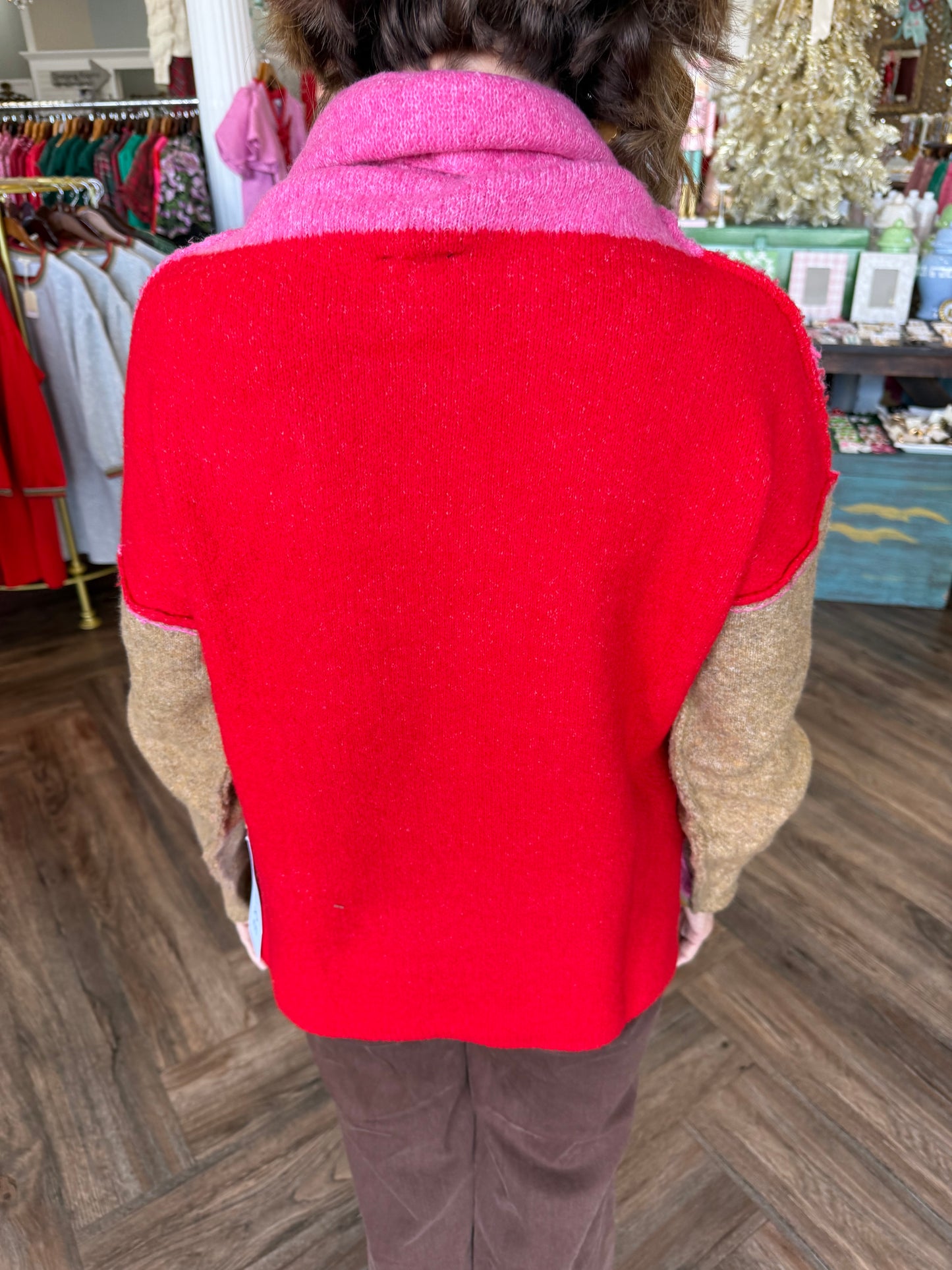 Red Combo Sweater