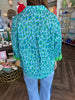 Jane Cheetah Blouse: Green
