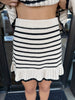 Tan & Black Striped Sweater Set