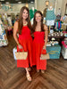 Orange Tube Top Midi Dress