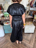 Textured Satin Midi Dress