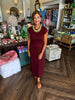 Maroon Soft Midi Dress