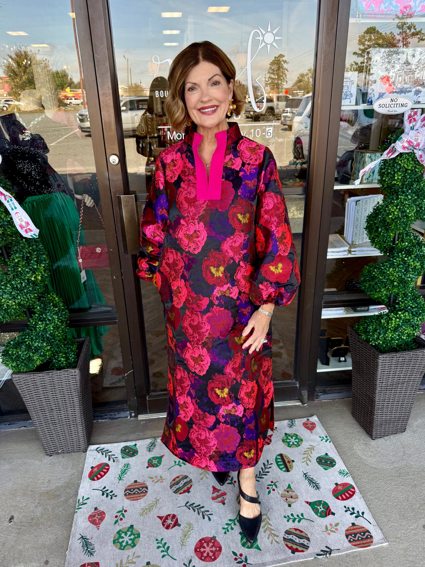 Black Lacquard Midi Dress