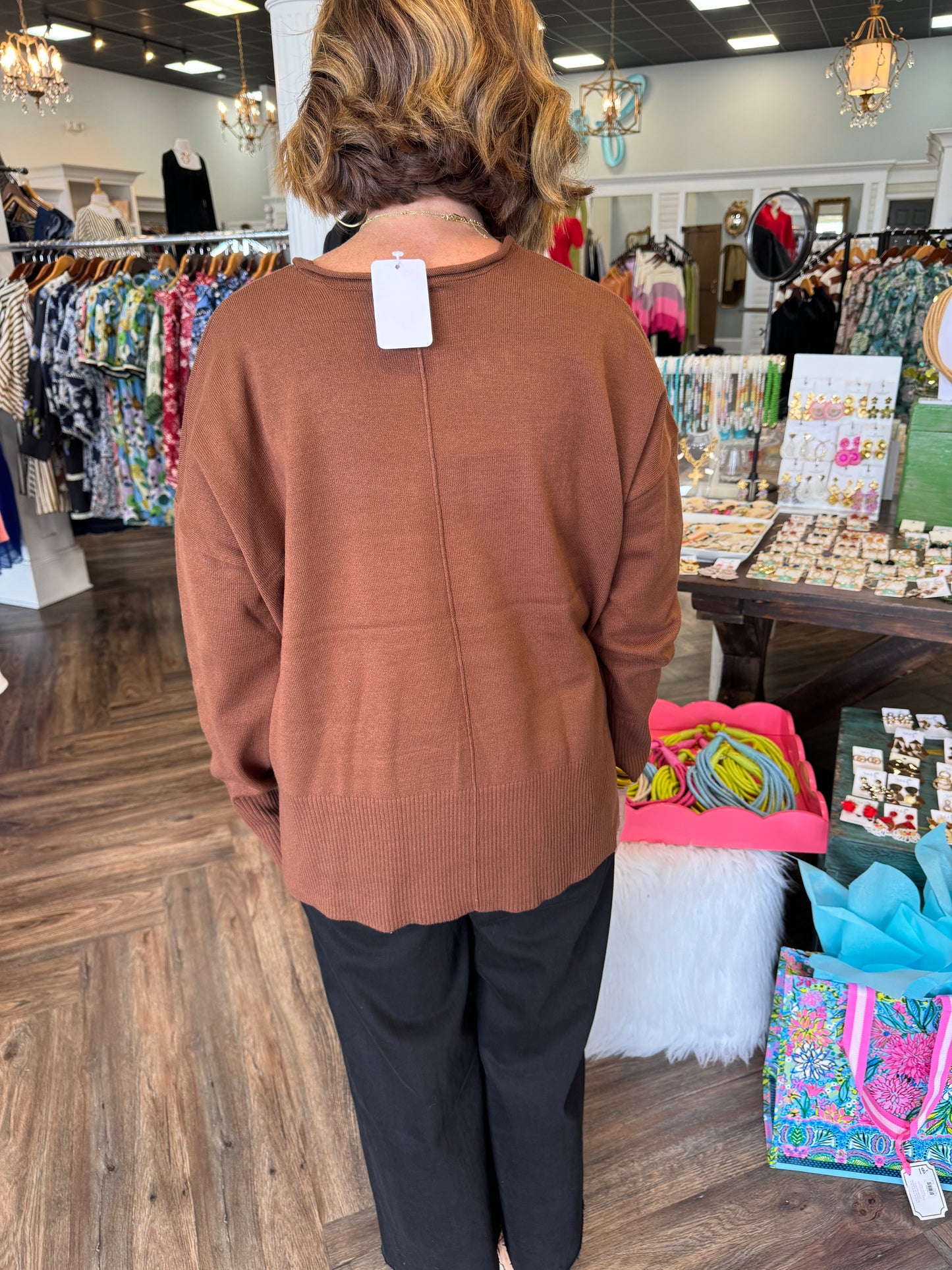 Anslee Light Weight Sweater: Brown